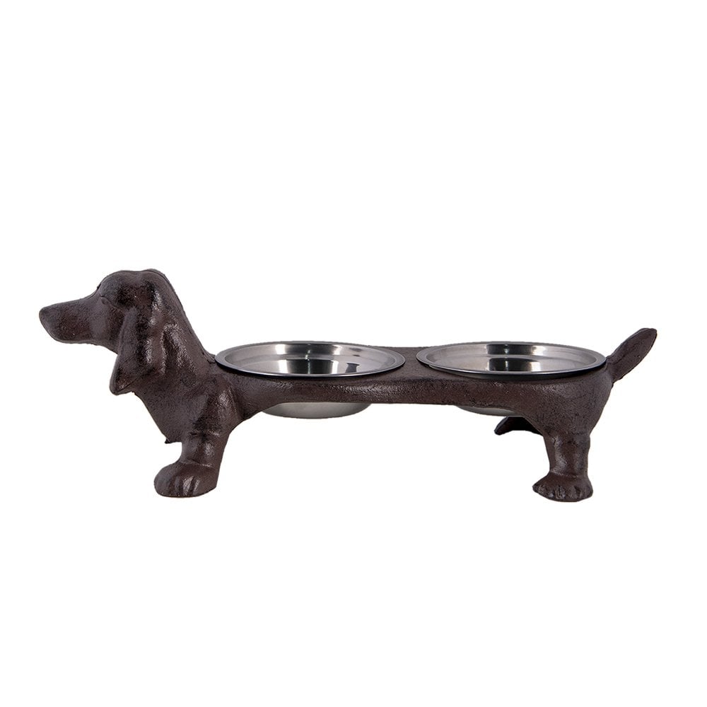 Doppelnapf aus Eisen in Hundeform